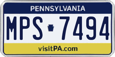 PA license plate MPS7494