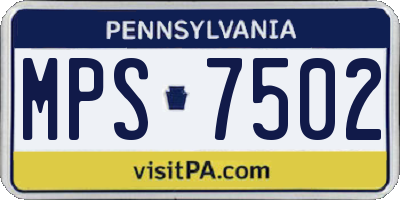 PA license plate MPS7502