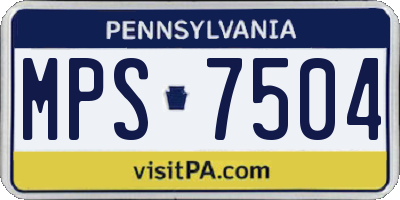 PA license plate MPS7504