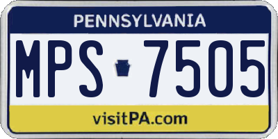 PA license plate MPS7505