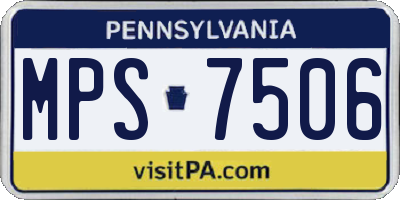PA license plate MPS7506