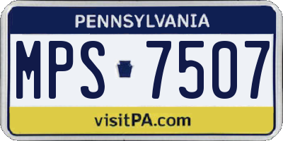 PA license plate MPS7507