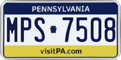 PA license plate MPS7508