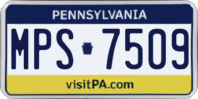 PA license plate MPS7509