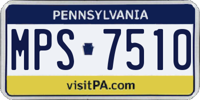 PA license plate MPS7510