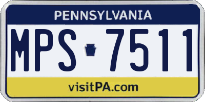 PA license plate MPS7511