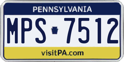 PA license plate MPS7512
