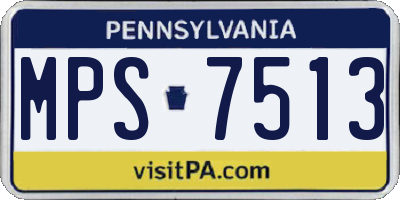 PA license plate MPS7513