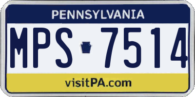 PA license plate MPS7514