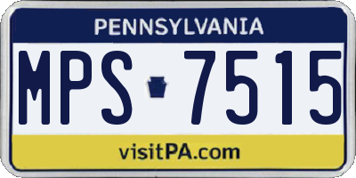 PA license plate MPS7515