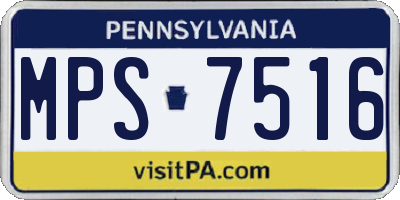 PA license plate MPS7516