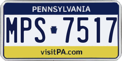 PA license plate MPS7517