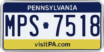 PA license plate MPS7518