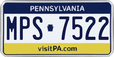 PA license plate MPS7522