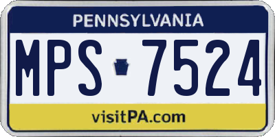 PA license plate MPS7524