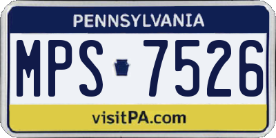 PA license plate MPS7526
