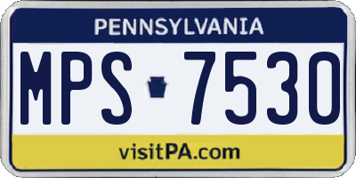 PA license plate MPS7530