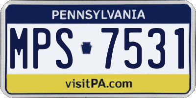 PA license plate MPS7531