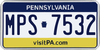 PA license plate MPS7532