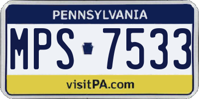 PA license plate MPS7533