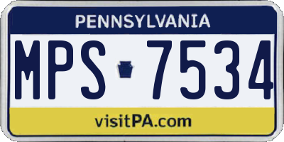 PA license plate MPS7534