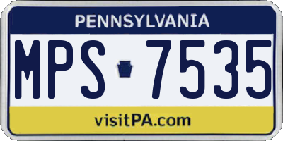 PA license plate MPS7535