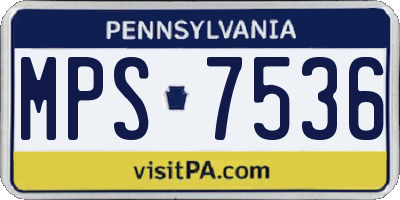 PA license plate MPS7536