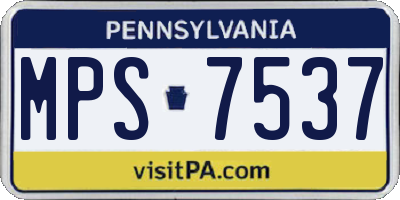 PA license plate MPS7537