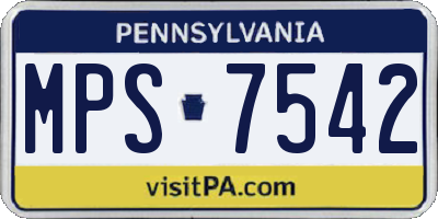 PA license plate MPS7542