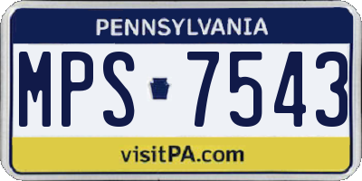 PA license plate MPS7543