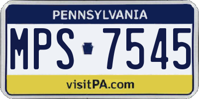 PA license plate MPS7545