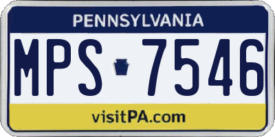 PA license plate MPS7546