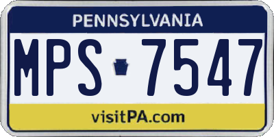 PA license plate MPS7547