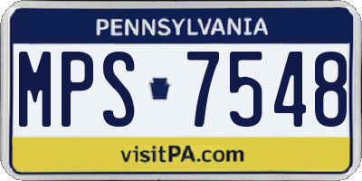 PA license plate MPS7548
