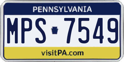 PA license plate MPS7549