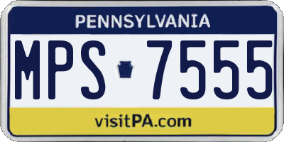 PA license plate MPS7555