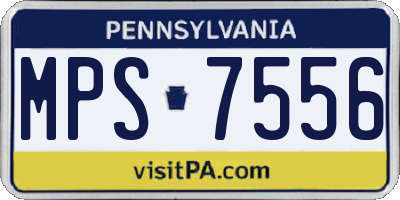 PA license plate MPS7556