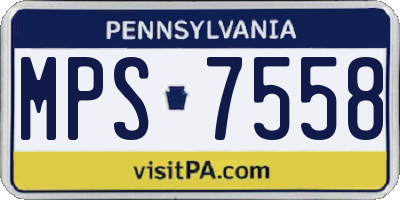 PA license plate MPS7558