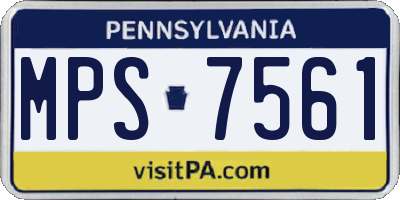 PA license plate MPS7561