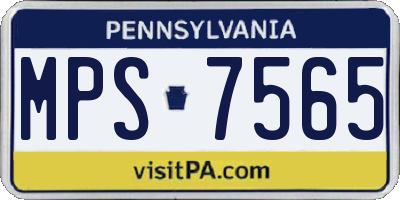 PA license plate MPS7565