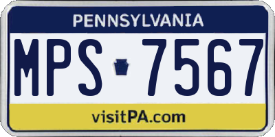 PA license plate MPS7567