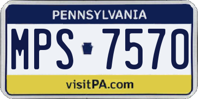 PA license plate MPS7570
