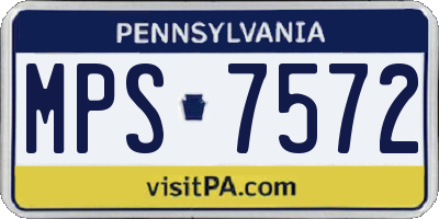 PA license plate MPS7572