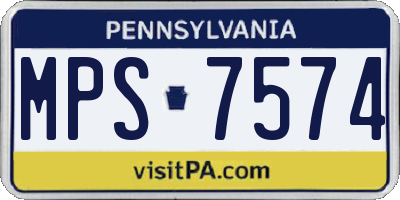 PA license plate MPS7574