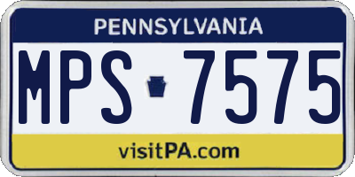 PA license plate MPS7575