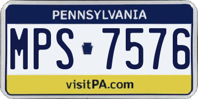 PA license plate MPS7576