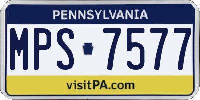 PA license plate MPS7577