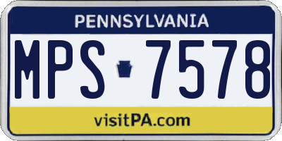 PA license plate MPS7578