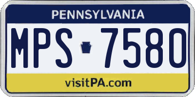 PA license plate MPS7580