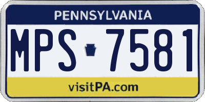 PA license plate MPS7581